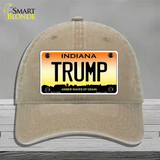 Trump Indiana Novelty License Plate Hat Unconstructed Cotton / Khaki