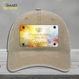 Lives In Heaven Novelty License Plate Hat Unconstructed Cotton / Khaki