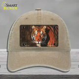 Tiger Novelty License Plate Hat Unconstructed Cotton / Khaki