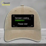 Sarcasm Loading Novelty License Plate Hat Unconstructed Cotton / Khaki