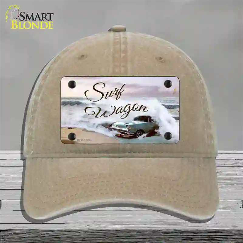 Surf Wagon Novelty License Plate Hat Unconstructed Cotton / Khaki