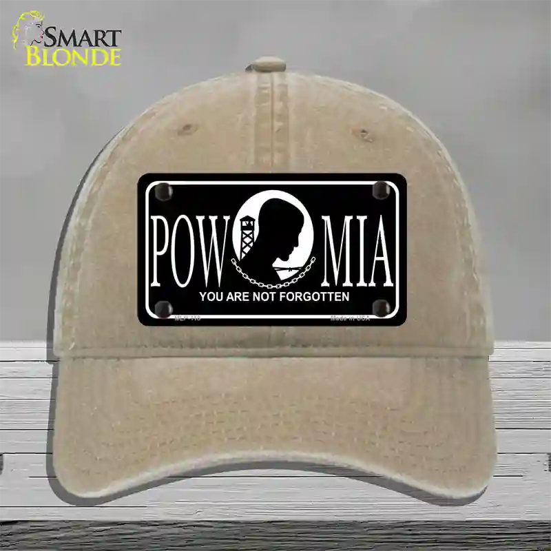 POW-MIA Novelty License Plate Hat Unconstructed Cotton / Khaki