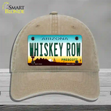 Whiskey Row Arizona Novelty License Plate Hat Unconstructed Cotton / Khaki