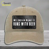 My Indian Name Novelty License Plate Hat Unconstructed Cotton / Khaki