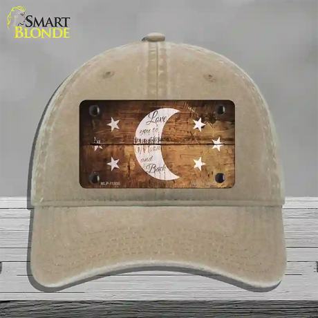 The Moon and Back Novelty License Plate Hat Unconstructed Cotton / Khaki