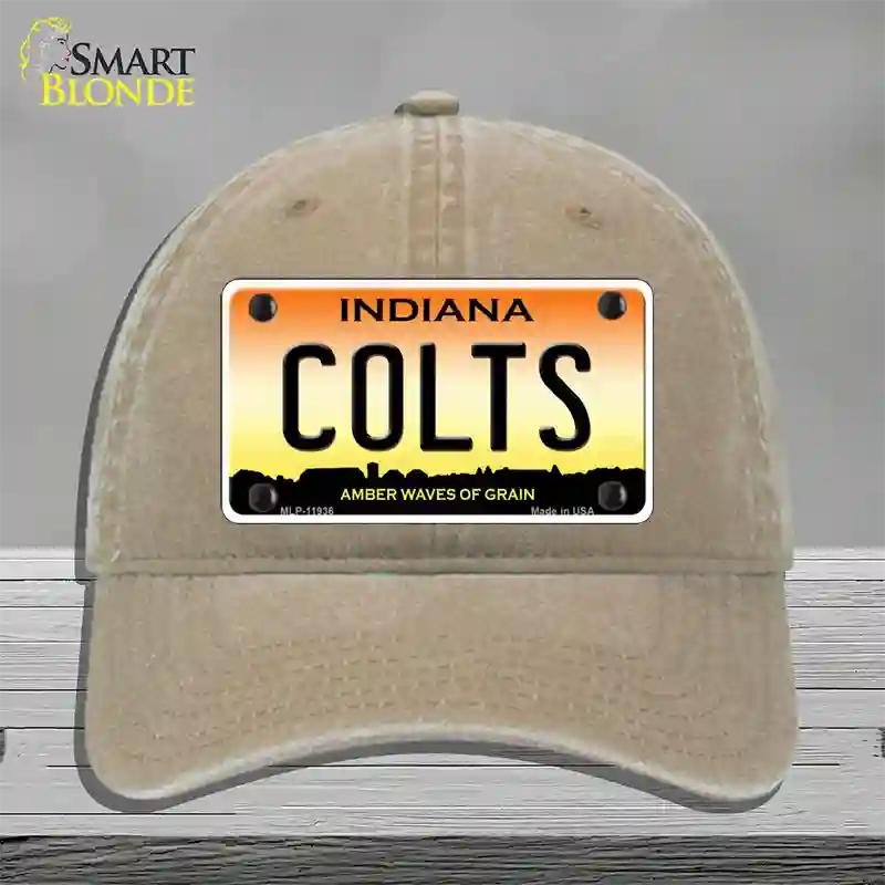 Indiana Colts Novelty License Plate Hat Unconstructed Cotton / Khaki