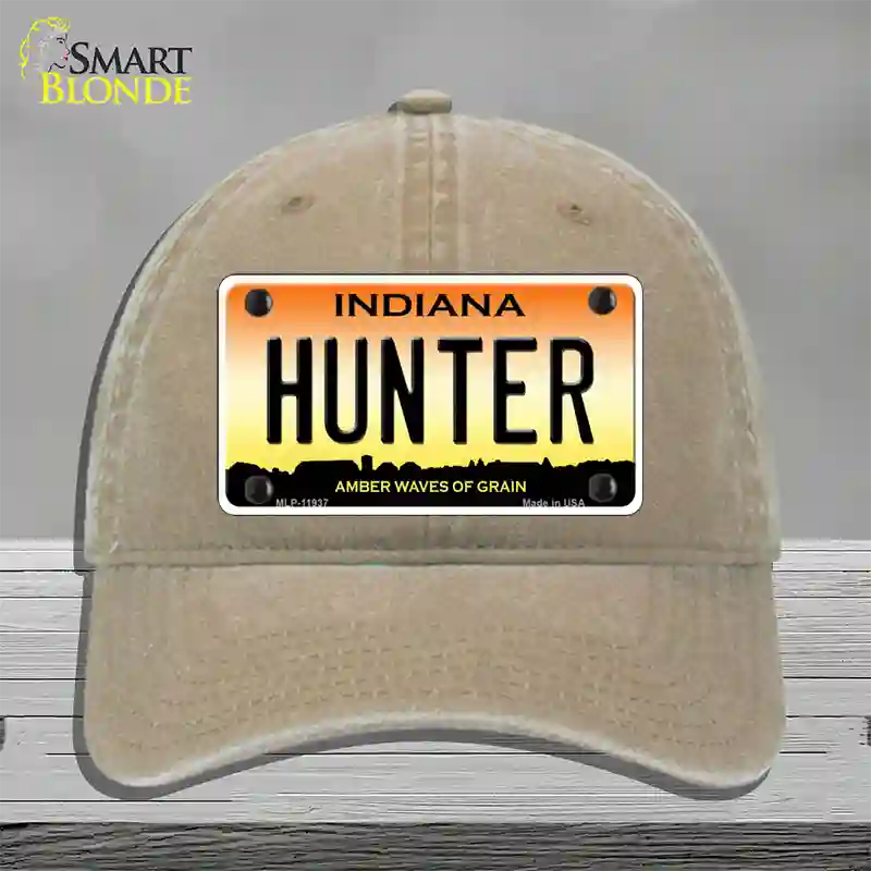 Hunter Indiana Novelty License Plate Hat Unconstructed Cotton / Khaki