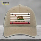 California Corrugated Flag Novelty License Plate Hat Unconstructed Cotton / Khaki