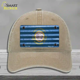 South Dakota Corrugated Flag Novelty License Plate Hat Unconstructed Cotton / Khaki