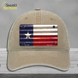 Texas Corrugated Flag Novelty License Plate Hat Unconstructed Cotton / Khaki