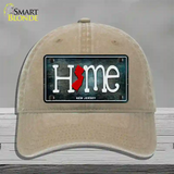 New Jersey Home State Outline Novelty License Plate Hat Unconstructed Cotton / Khaki