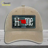 Oklahoma Home State Outline Novelty License Plate Hat Unconstructed Cotton / Khaki