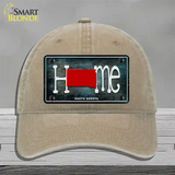 South Dakota Home State Outline Novelty License Plate Hat Unconstructed Cotton / Khaki