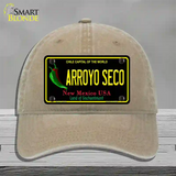 Arroyo Seco Black New Mexico Novelty License Plate Hat Unconstructed Cotton / Khaki