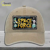 Space Force Novelty License Plate Hat Unconstructed Cotton / Khaki