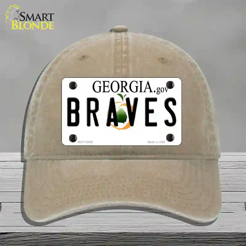 Georgia Braves Novelty License Plate Hat Unconstructed Cotton / Khaki