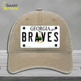 Georgia Braves Novelty License Plate Hat Unconstructed Cotton / Khaki