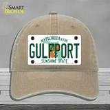 Florida Gulfport Novelty License Plate Hat Unconstructed Cotton / Khaki