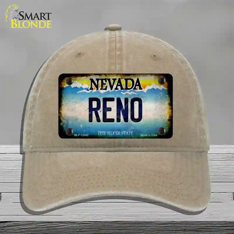 Nevada Reno Novelty License Plate Hat Unconstructed Cotton / Khaki