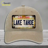 California Lake Tahoe Novelty License Plate Hat Unconstructed Cotton / Khaki