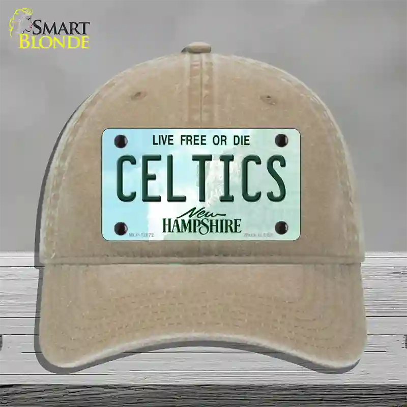 Celtics New Hampshire State Novelty License Plate Hat Unconstructed Cotton / Khaki