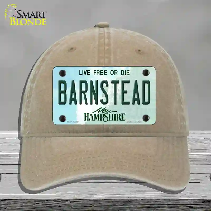 Barnstead New Hampshire State Novelty License Plate Hat Unconstructed Cotton / Khaki