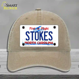 Stokes North Carolina State Novelty License Plate Hat Unconstructed Cotton / Khaki