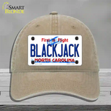 Blackjack North Carolina State Novelty License Plate Hat Unconstructed Cotton / Khaki