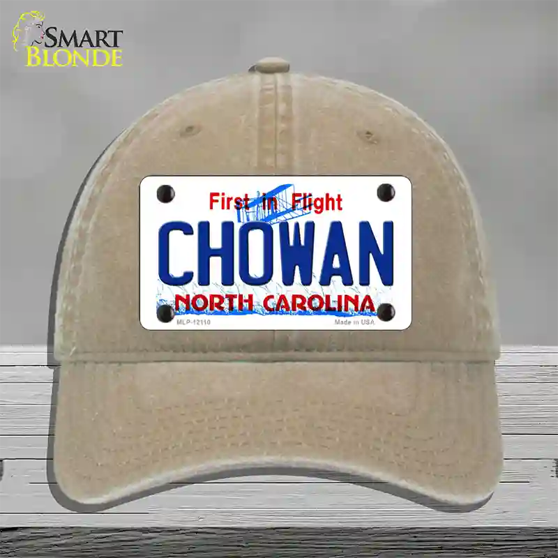 Chowan North Carolina State Novelty License Plate Hat Unconstructed Cotton / Khaki