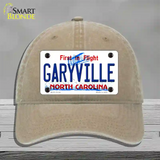 Garyville North Carolina State Novelty License Plate Hat Unconstructed Cotton / Khaki