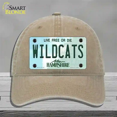 Wildcats New Hampshire Novelty License Plate Hat Unconstructed Cotton / Khaki