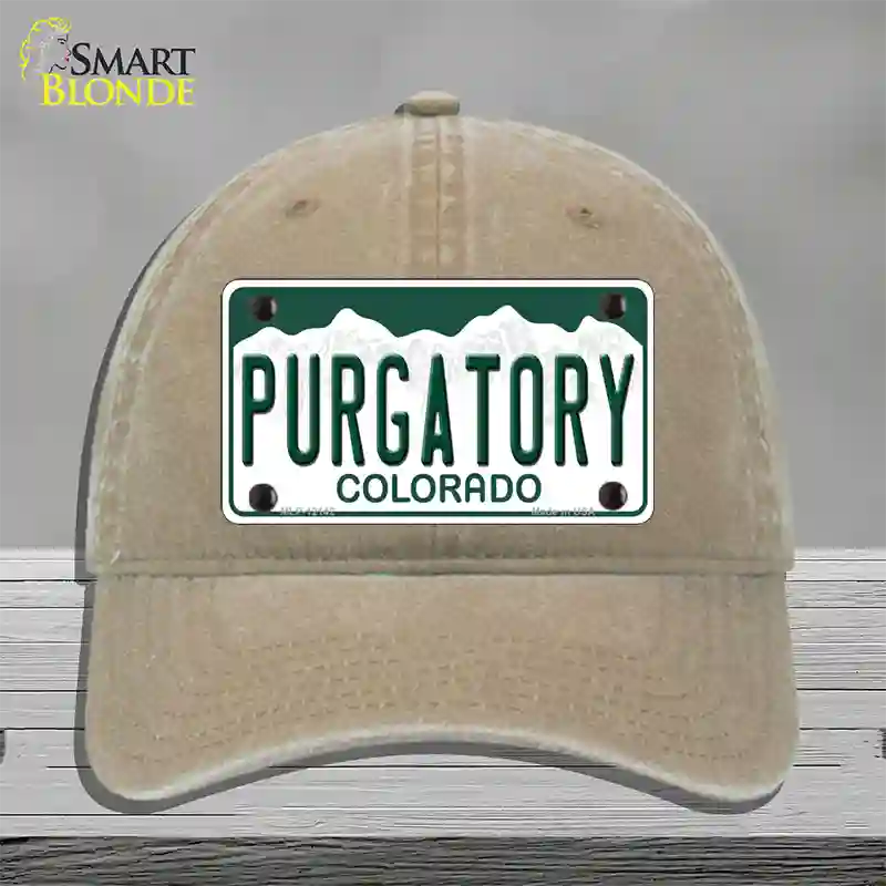 Purgatory Colorado Novelty License Plate Hat Unconstructed Cotton / Khaki