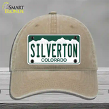 Silverton Colorado Novelty License Plate Hat Unconstructed Cotton / Khaki