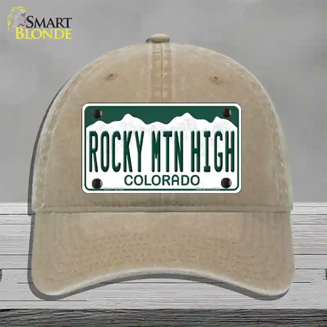 Rocky Mountain High Colorado Novelty License Plate Hat Unconstructed Cotton / Khaki