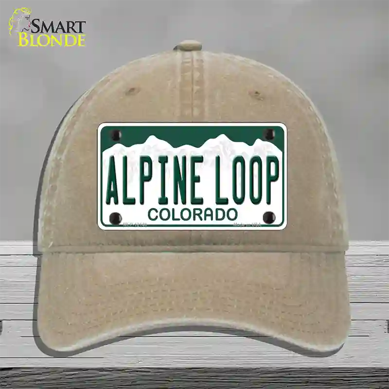 Alpine Loop Colorado Novelty License Plate Hat Unconstructed Cotton / Khaki