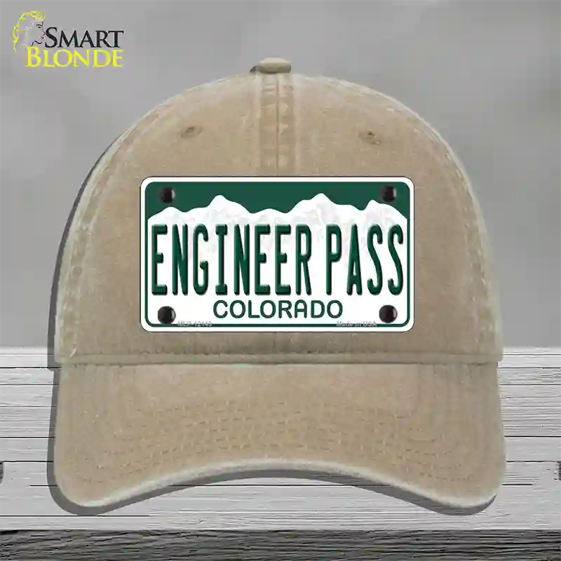 Engineer Pass Colorado Novelty License Plate Hat Unconstructed Cotton / Khaki