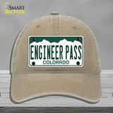 Engineer Pass Colorado Novelty License Plate Hat Unconstructed Cotton / Khaki