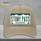 Stony Pass Colorado Novelty License Plate Hat Unconstructed Cotton / Khaki