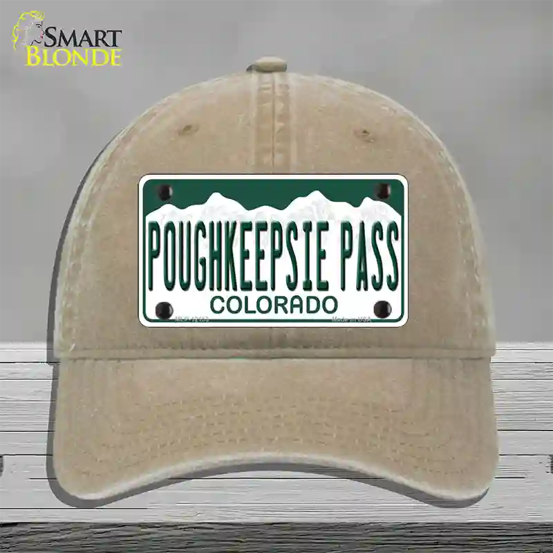 Poughkeepsie Pass Colorado Novelty License Plate Hat Unconstructed Cotton / Khaki