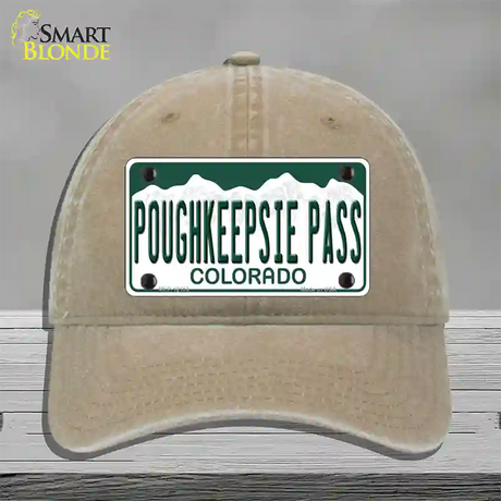 Poughkeepsie Pass Colorado Novelty License Plate Hat Unconstructed Cotton / Khaki