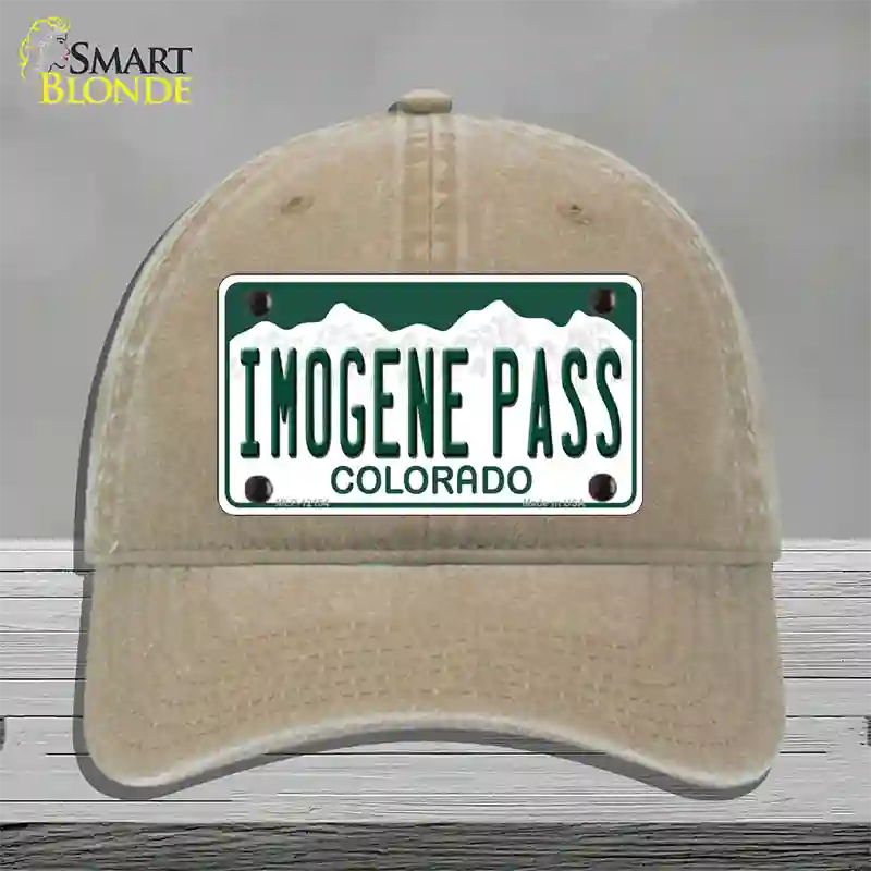 Imogene Pass Colorado Novelty License Plate Hat Unconstructed Cotton / Khaki