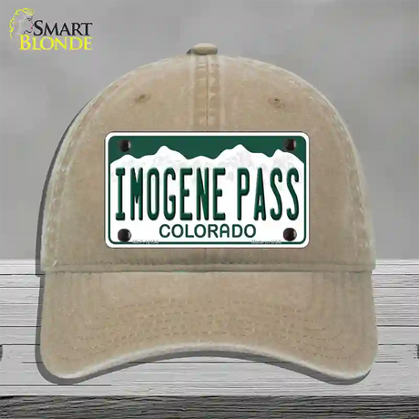 Imogene Pass Colorado Novelty License Plate Hat Unconstructed Cotton / Khaki