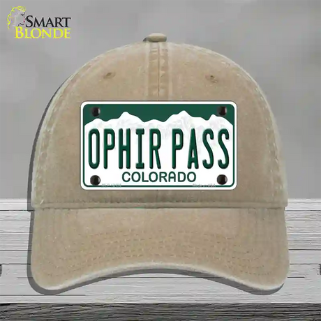 Ophir Pass Colorado Novelty License Plate Hat Unconstructed Cotton / Khaki