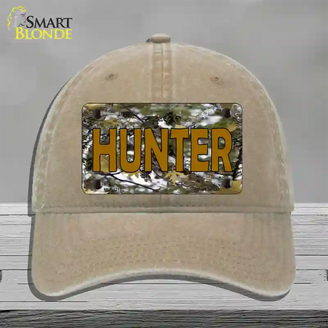 Hunter Camouflage Novelty License Plate Hat Unconstructed Cotton / Khaki