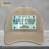 Maple Syrup New Hampshire Novelty License Plate Hat Unconstructed Cotton / Khaki