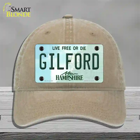 Gilford New Hampshire Novelty License Plate Hat Unconstructed Cotton / Khaki