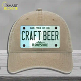 Craft Beer New Hampshire Novelty License Plate Hat Unconstructed Cotton / Khaki