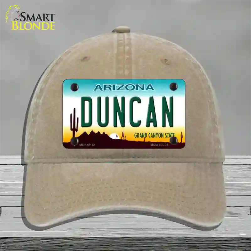 Duncan Arizona Novelty License Plate Hat Unconstructed Cotton / Khaki