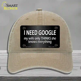 I Need Google Novelty License Plate Hat Unconstructed Cotton / Khaki