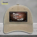 Fiver Trash Novelty License Plate Hat Unconstructed Cotton / Khaki